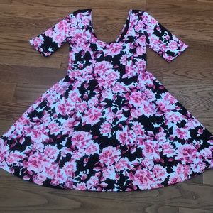 Black with Pink Floral Dress